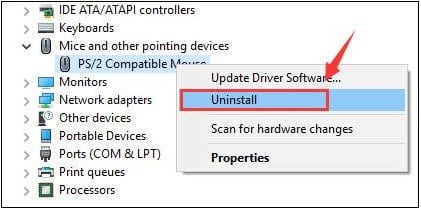 Ронандаи муш баргаштан Обновление драйвера мыши