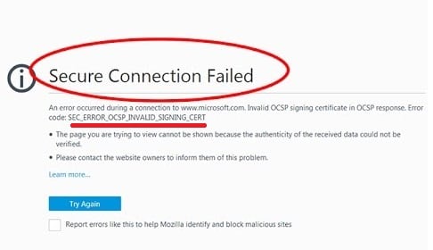 Хатои браузер sec_error_ocsp_invalid_signing_cert Ошибка в браузере sec_error_ocsp_invalid_signing_cert