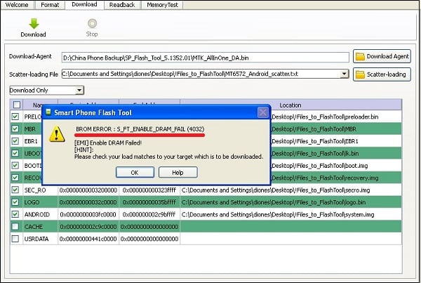 S_FT_ENABLE_DRAM_FAIL (4032) screenshot error Скриншот ошибки S_FT_ENABLE_DRAM_FAIL (4032)