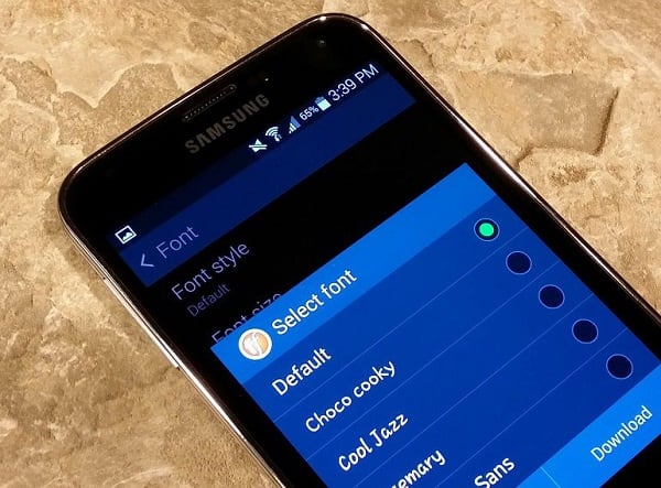 Интихоби почтаи асосӣ дар телефон "Samsung" Выбор базового шрифта на телефоне "Самсунг"